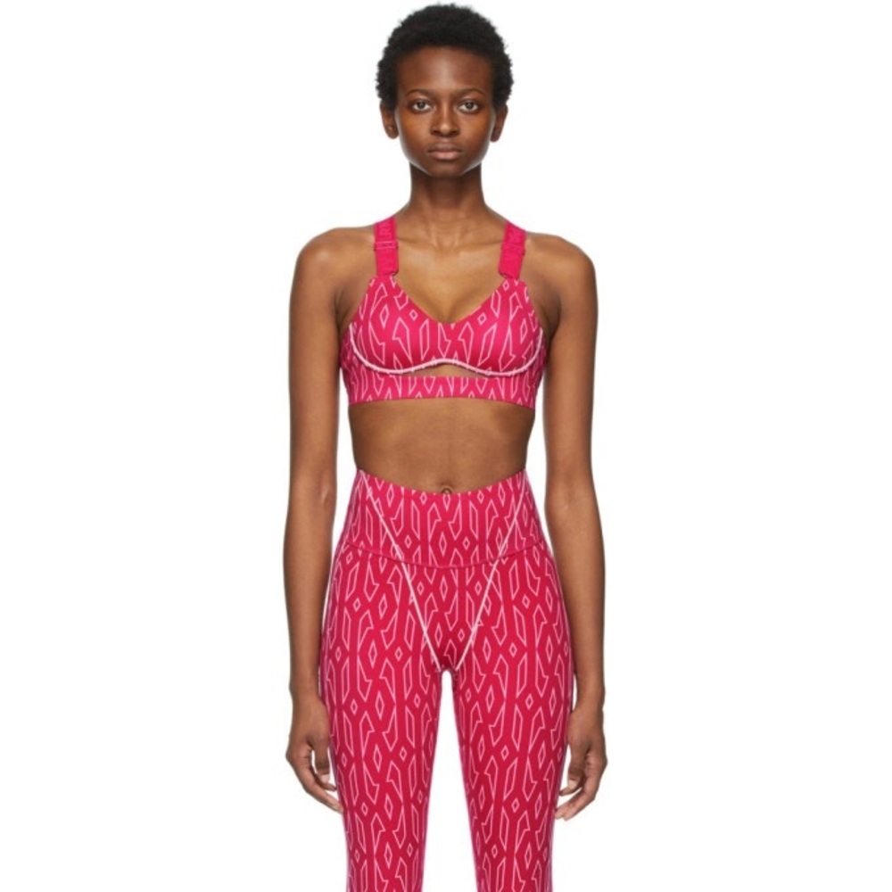 Pink Monogram Cutout Medium Support Bra Icy Park Collection
